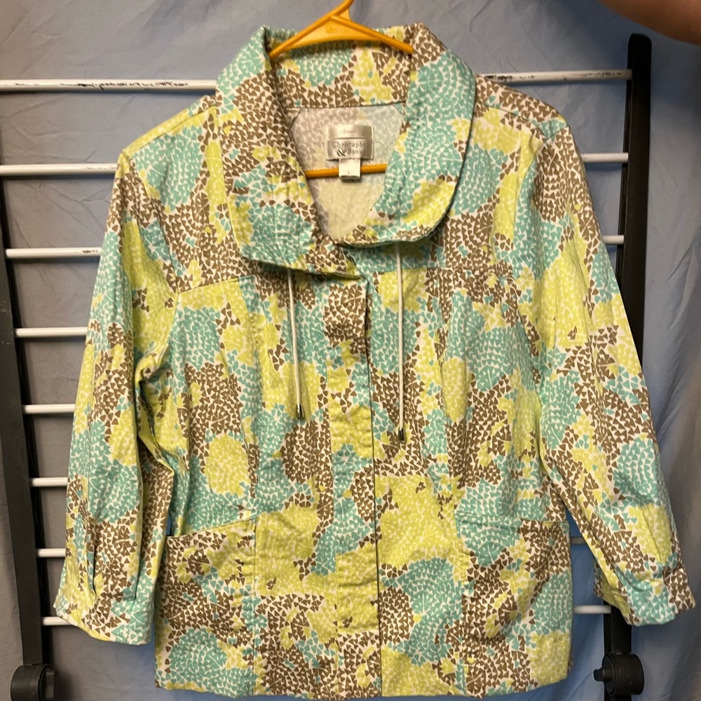 Christopher & Banks Women's Green and Brown Utility Jacket